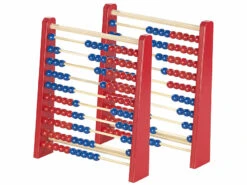 2 Bouliers En Bois Bleu Et Rouge à 100 Boules