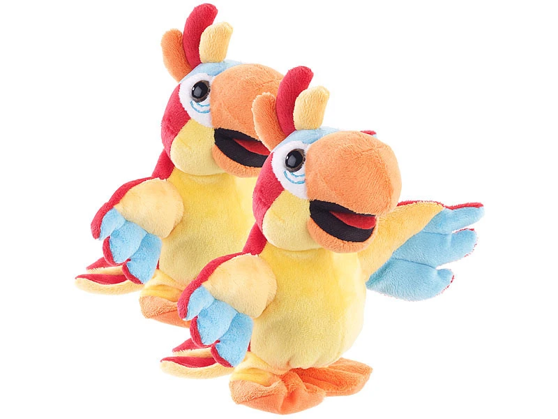 Monde Jouet Pas Cher Magasin -Monde Jouet Pas Cher Magasin 2 peluches parlantes 22 cm avec microphone integre perroquet ref NC9419 1 1