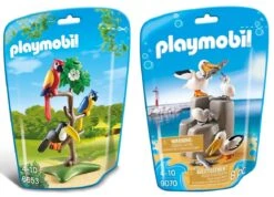Playmobil 2 Perroquets, 1 Toucan, 2 Pélicans Et 2 Bébés Pélicans