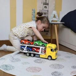 Camion De Transport Turbo Challenge Avec 4 Voitures -Monde Jouet Pas Cher Magasin camion de transport turbo challenge avec 4 voitures ref TG2564 2