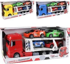 Camion De Transport Turbo Challenge Avec 4 Voitures