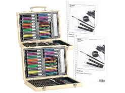 2 Coffrets De Dessin/peinture 67 Pièces, Avec 2 Cahiers 30 Pages 80g/m²