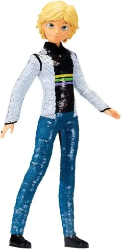 Bandai Figurine Articulée à Sequin Réversible Adrien à Chat Noir Miraculous -Monde Jouet Pas Cher Magasin figurine articulee a sequin reversible adrien a chat noir miraculous ref TG2583 1