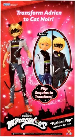 Bandai Figurine Articulée à Sequin Réversible Adrien à Chat Noir Miraculous -Monde Jouet Pas Cher Magasin figurine articulee a sequin reversible adrien a chat noir miraculous ref TG2583 2