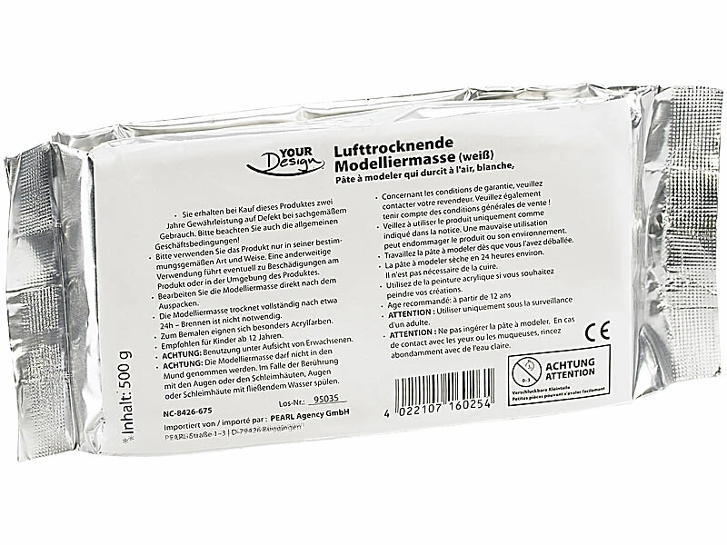 2 Lots De Pâtes à Modeler Durcissante Blanche 1 Kg 4 2 Lots De Pâtes à Modeler Durcissante Blanche 1 Kg – Image 4