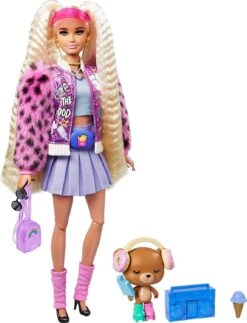 Poupée Barbie Extra Blonde Look Oversize Avec Accessoires Et Figurine Ourson