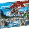 Playmobil Unité De Secouristes Avec Hélicoptère 70663